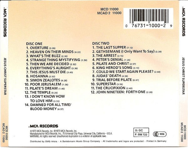Various : Jesus Christ Superstar (The Original Motion Picture Sound Track Album) (Album,Reissue,Stereo)