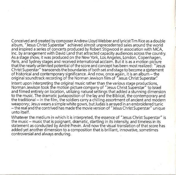 Various : Jesus Christ Superstar (The Original Motion Picture Sound Track Album) (Album,Reissue,Stereo)