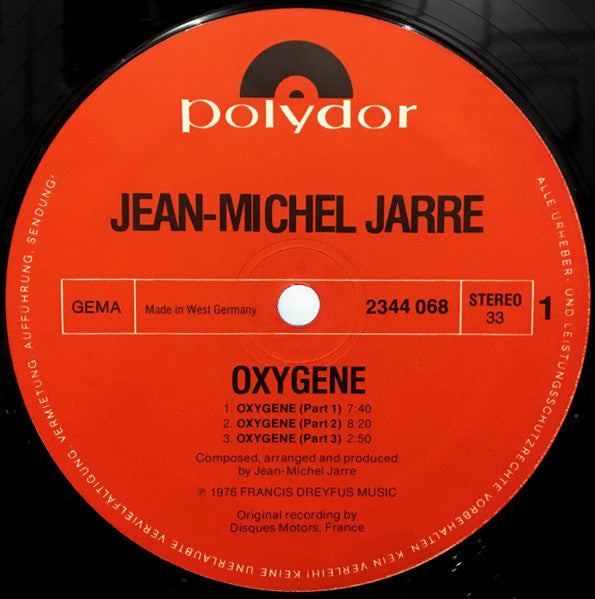 Jean-Michel Jarre : Oxygene (LP,Album,Stereo)