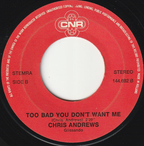 Chris Andrews (3) : Yesterday Man (7",45 RPM,Single)