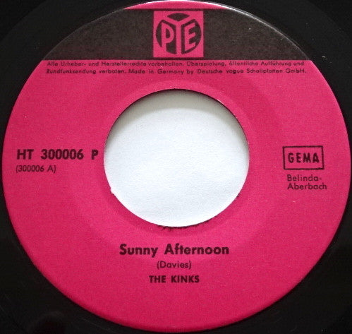Kinks, The : Sunny Afternoon / I'm Not Like Everybody Else (7",Single,45 RPM)
