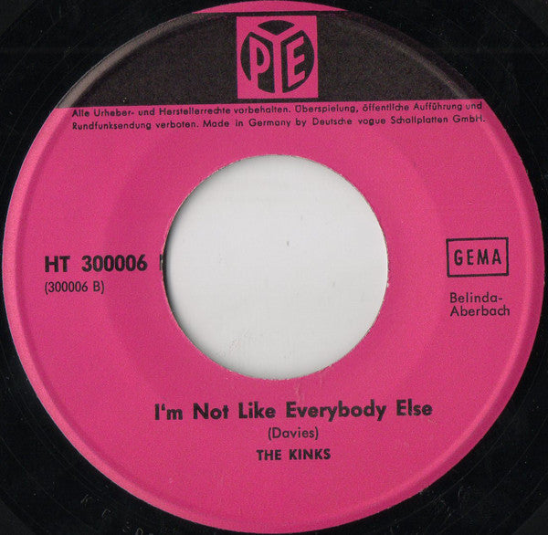 Kinks, The : Sunny Afternoon / I'm Not Like Everybody Else (7",Single,45 RPM)