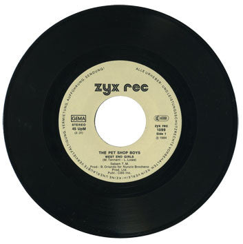 Pet Shop Boys : West End Girls (7",45 RPM,Single)