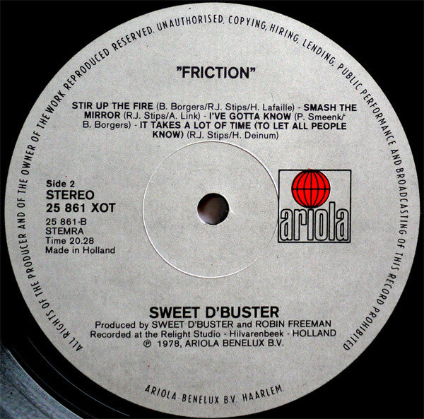 Sweet d'Buster : Friction (LP,Album)
