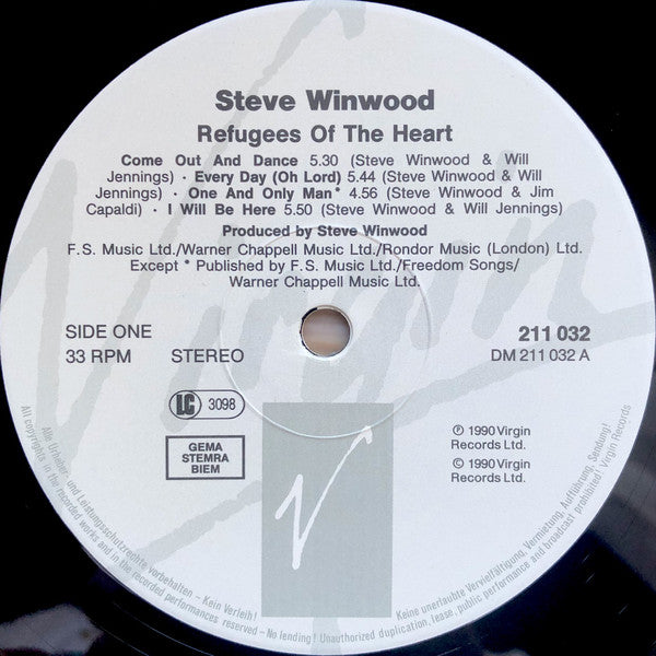 Steve Winwood : Refugees Of The Heart (LP,Album,Stereo)