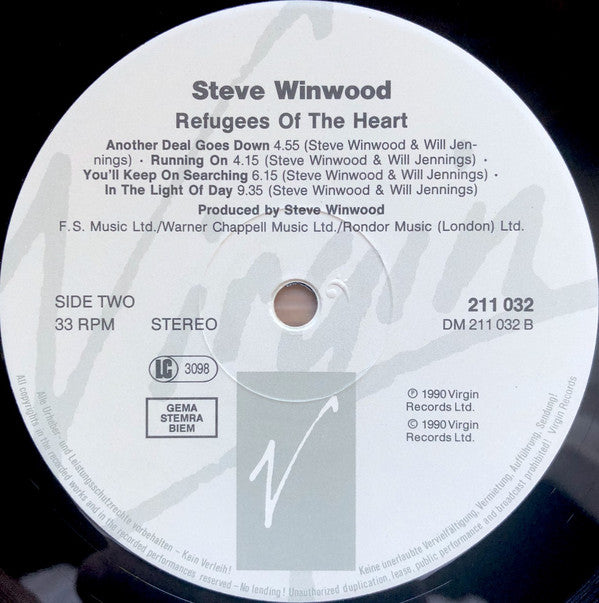 Steve Winwood : Refugees Of The Heart (LP,Album,Stereo)