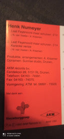 Henk Numeijer : Laat Feyenoord maar schuiven (Single,Limited Edition,Stereo)