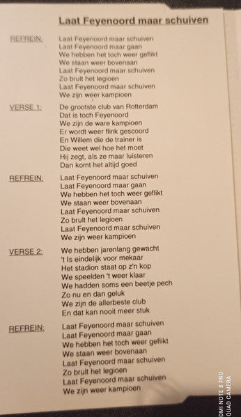 Henk Numeijer : Laat Feyenoord maar schuiven (Single,Limited Edition,Stereo)