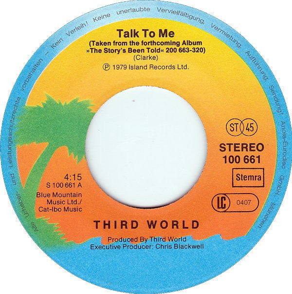 Third World : Talk To Me (7",45 RPM,Single,Stereo)