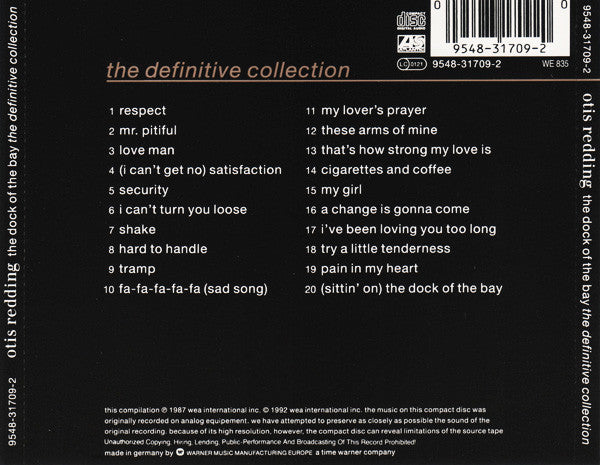 Otis Redding : The Dock Of The Bay - The Definitive Collection (Compilation,Reissue)