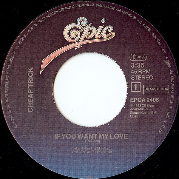 Cheap Trick : If You Want My Love (7",45 RPM,Single)