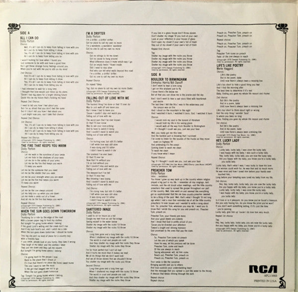 Dolly Parton : All I Can Do (LP,Album,Stereo)