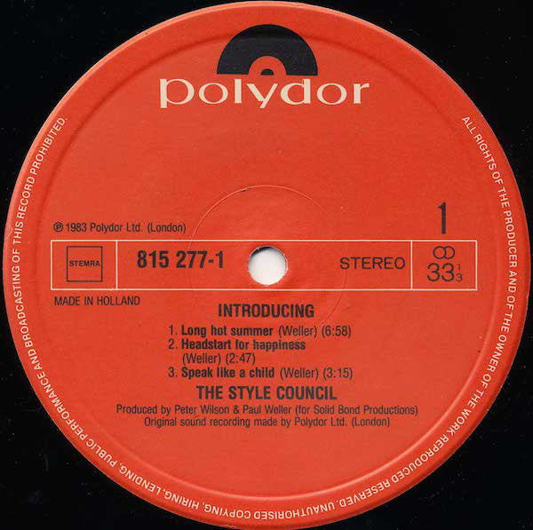 Style Council, The : Introducing The Style Council (LP,Mini-Album,Stereo)