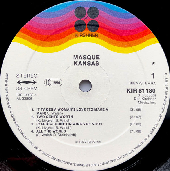 Kansas (2) : Masque (LP,Album,Stereo)