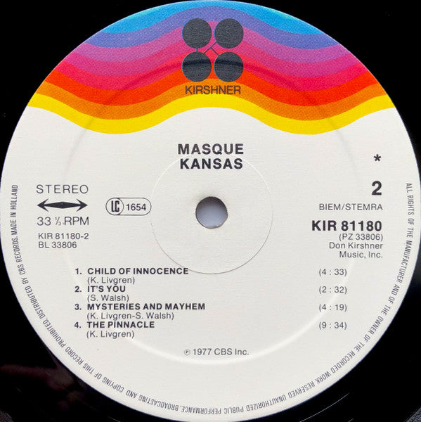 Kansas (2) : Masque (LP,Album,Stereo)