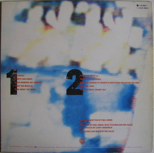 Paul Simon : Hearts And Bones (LP,Album,Stereo)