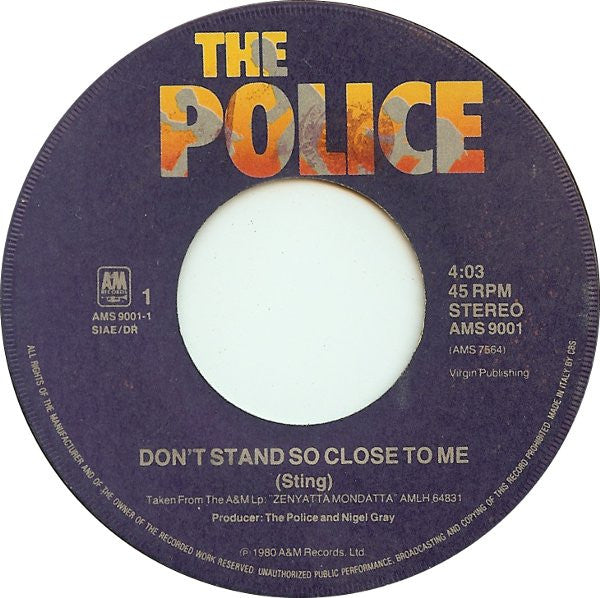Police, The : Don't Stand So Close To Me (7",45 RPM,Single)