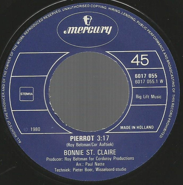 Bonnie St. Claire : Pierrot (7",Single,45 RPM)