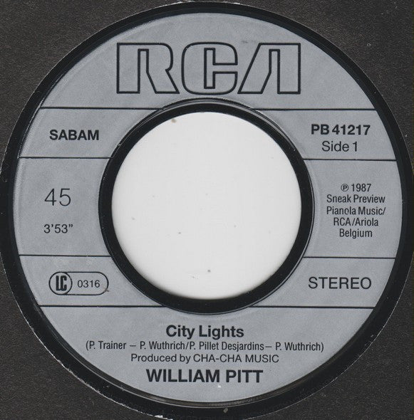 William Pitt : City Lights (7",45 RPM)