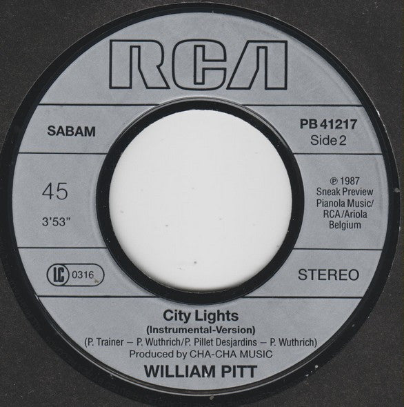 William Pitt : City Lights (7",45 RPM)