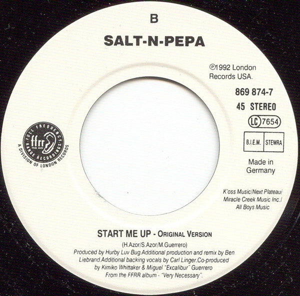 Salt 'N' Pepa : Start Me Up (7",45 RPM,Single)