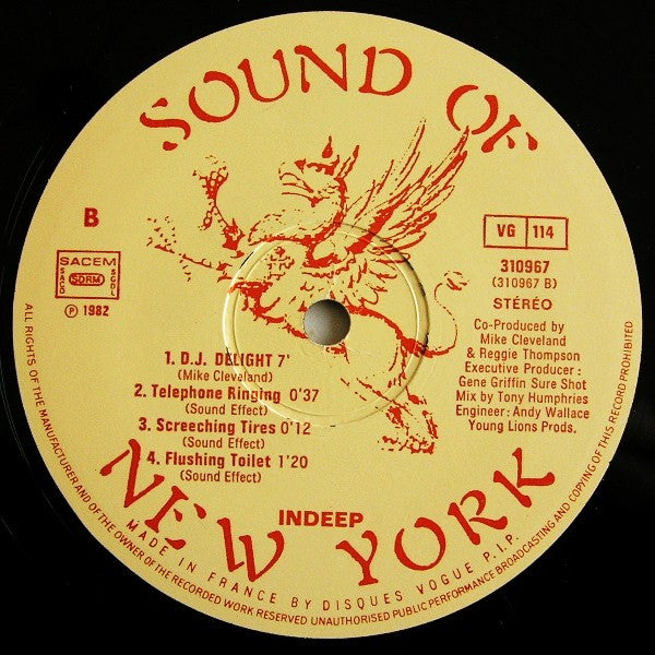 Indeep : Last Night A D.J. Saved My Life (Original Version) (12",Single,Limited Edition,33 ⅓ RPM)