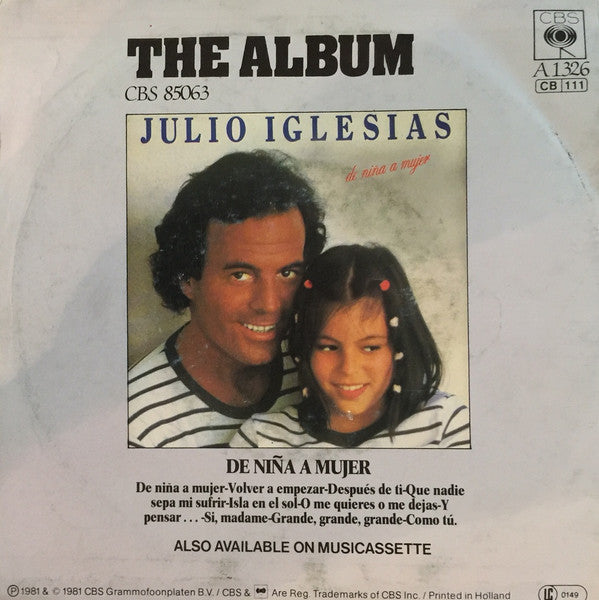Julio Iglesias : De Niña A Mujer (7",45 RPM,Single)
