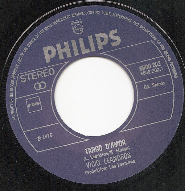 Vicky Leandros : Tango D'Amor (7",Single,Stereo)