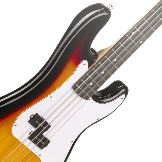 Max Gigkit Basgitaar met 40 Watt versterker - Gitaarstandaard - Gitaartas - Sunburst
