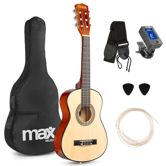 MAX SoloArt Junior 1/4 - Akoestische kindergitaar - Complete starterset met accessoires -blanc