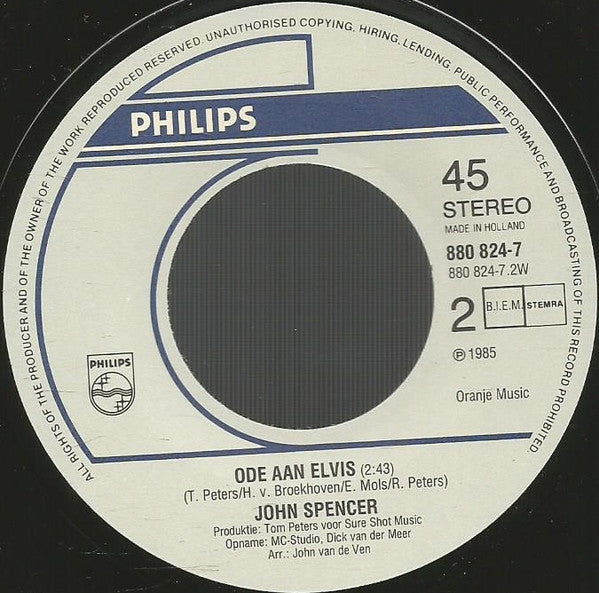 John Spencer : Wat 'n Nacht (7",Single)