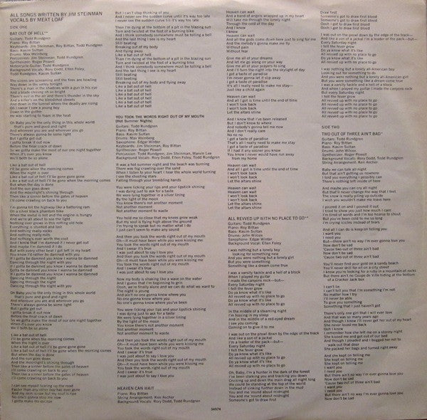 Meat Loaf : Bat Out Of Hell (LP,Album,Stereo)