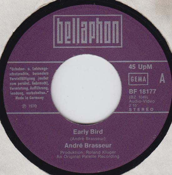 Andre Brasseur* : Early Bird (7", Single, RP)