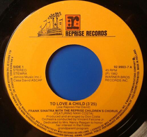 Frank Sinatra : To Love A Child (7",45 RPM,Single,Stereo)