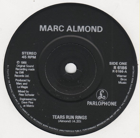 Marc Almond : Tears Run Rings (7",45 RPM,Single,Stereo)