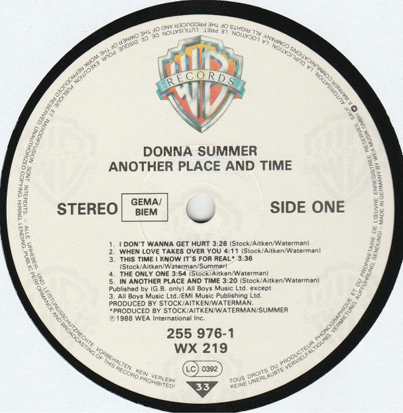 Donna Summer : Another Place And Time (LP,Album,Stereo)