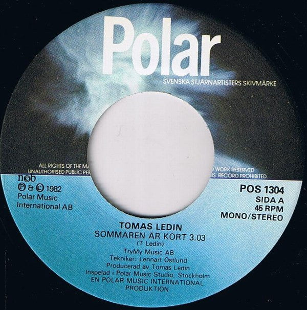 Tomas Ledin : Sommaren Är Kort (7",Single,45 RPM)