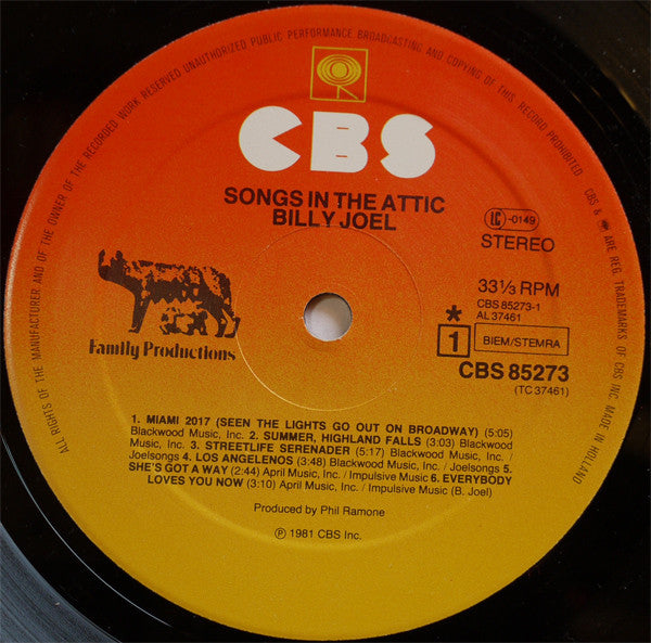 Billy Joel : Songs In The Attic (LP,Album)