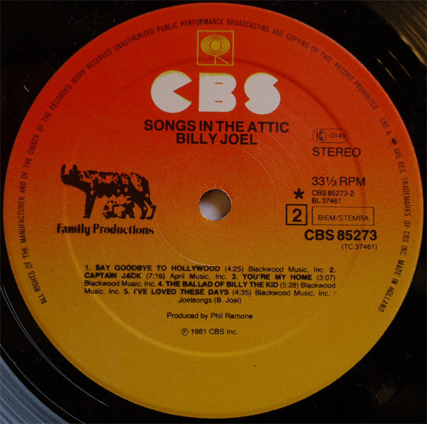 Billy Joel : Songs In The Attic (LP,Album)
