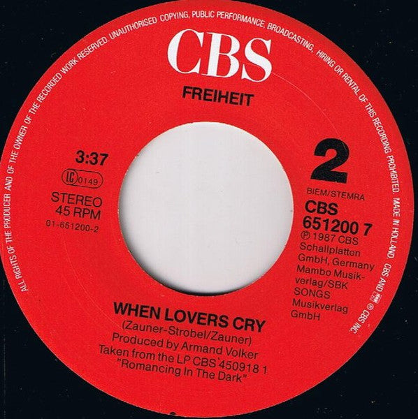 Münchener Freiheit : Baby It's You (7",45 RPM,Single,Stereo)