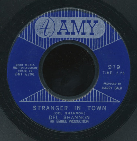 Del Shannon : Stranger In Town / Over You (7",45 RPM)