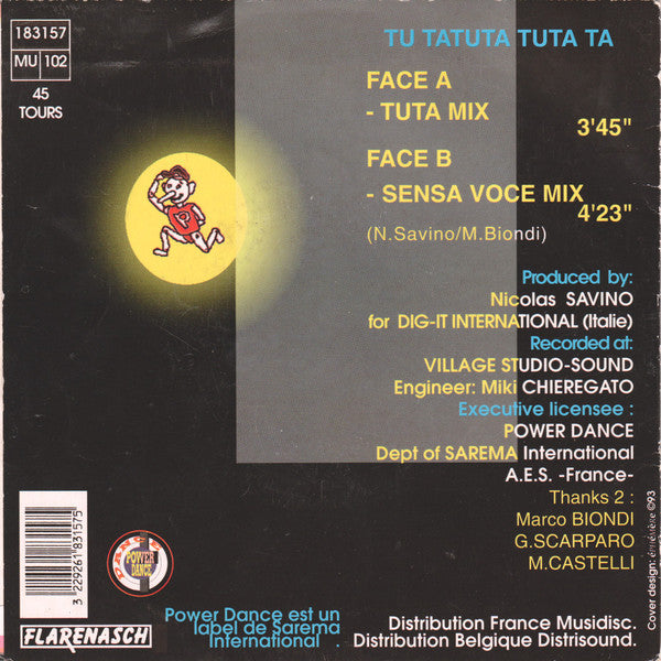 Pin-Occhio : Tu Tatuta Tuta Ta (7",45 RPM,Stereo)