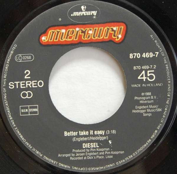 Diesel (5) : Samantha (7",45 RPM,Single,Stereo)