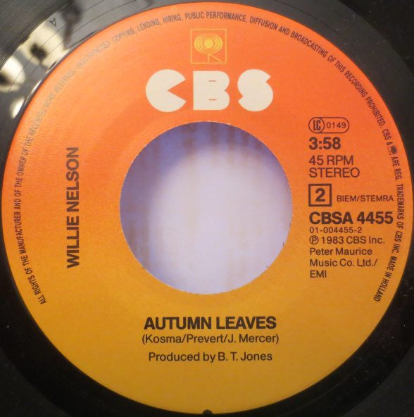 Willie Nelson : Always On My Mind (7",45 RPM)