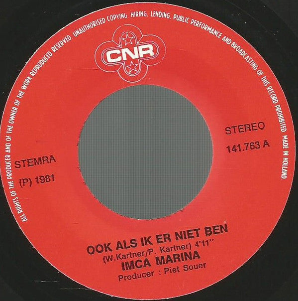 Imca Marina : Ook Als Ik Er Niet Ben  (7",Single,45 RPM)