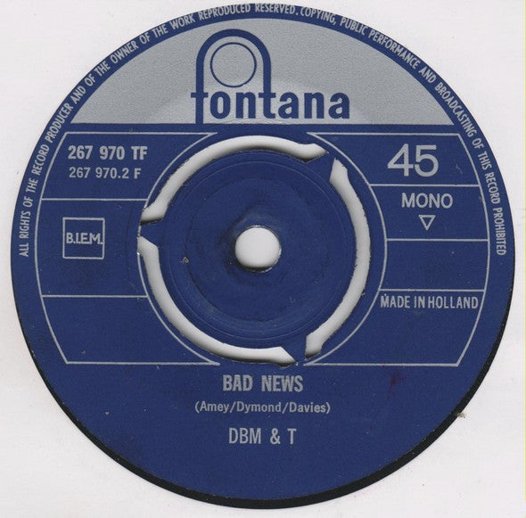 Dozy, Beaky, Mick & Tich : Tonight Today (7",Single,45 RPM,Mono)