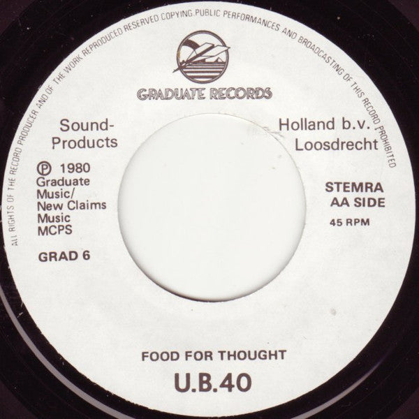 UB40 : Food For Thought / King (7",Single,45 RPM)