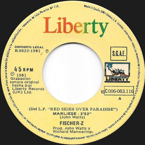 Fischer-Z : Marliese (7",Single,45 RPM)
