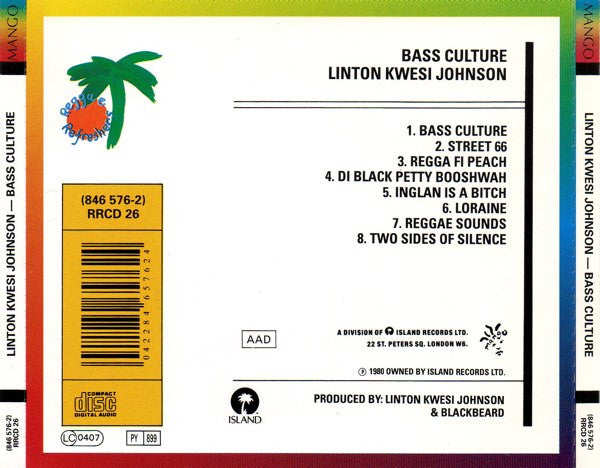 Linton Kwesi Johnson : Bass Culture (Album,Reissue)