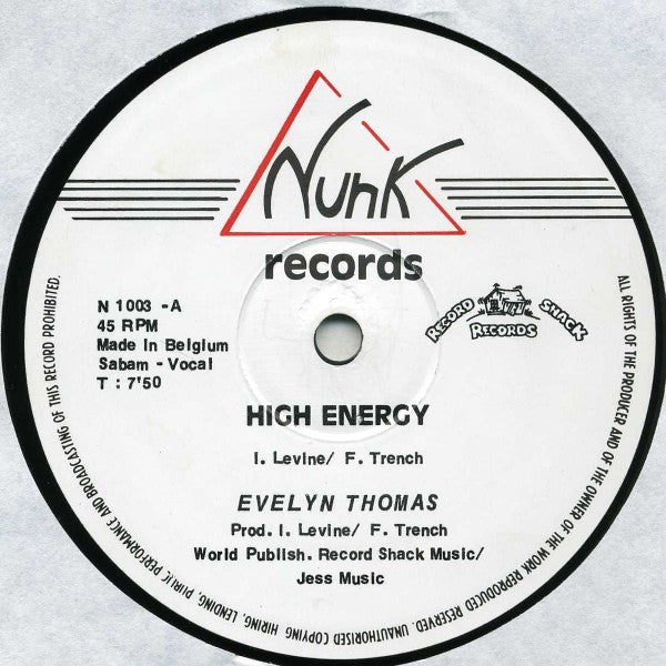 Evelyn Thomas : High-Energy (Special Remix) (12",45 RPM,Stereo)